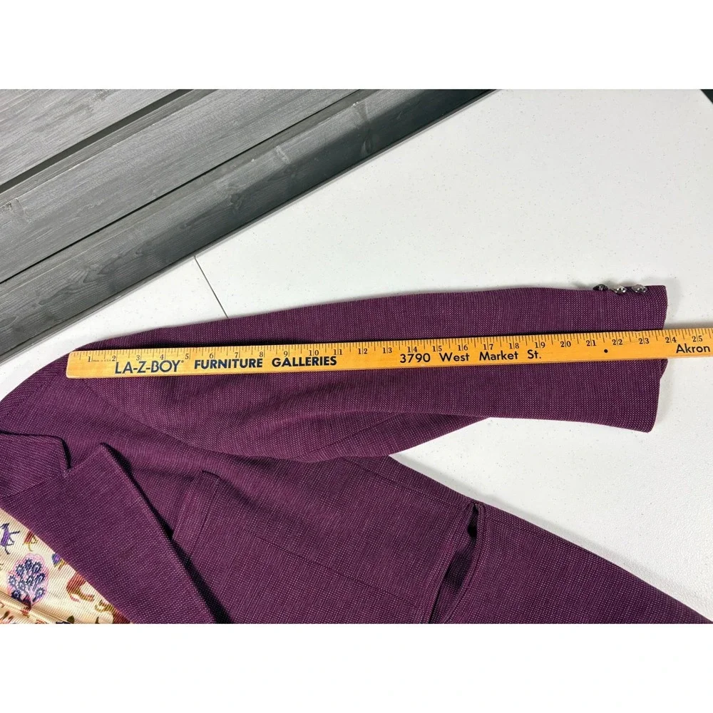 Vintage 70s Handmade Purple Knit Blazer Animal Print Leisure Suit Disco Mens 44